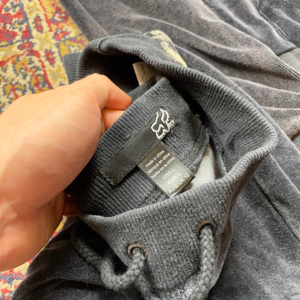 Fox Racing Velour Jogger Sweatpants and hoodie set Charcoal Gray Size L - Picture 6 of 8